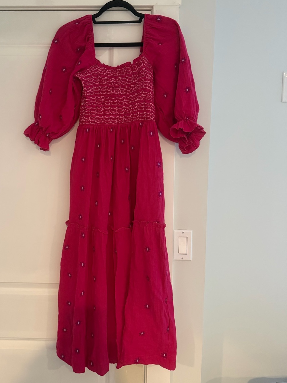 Pink floral maxi dress